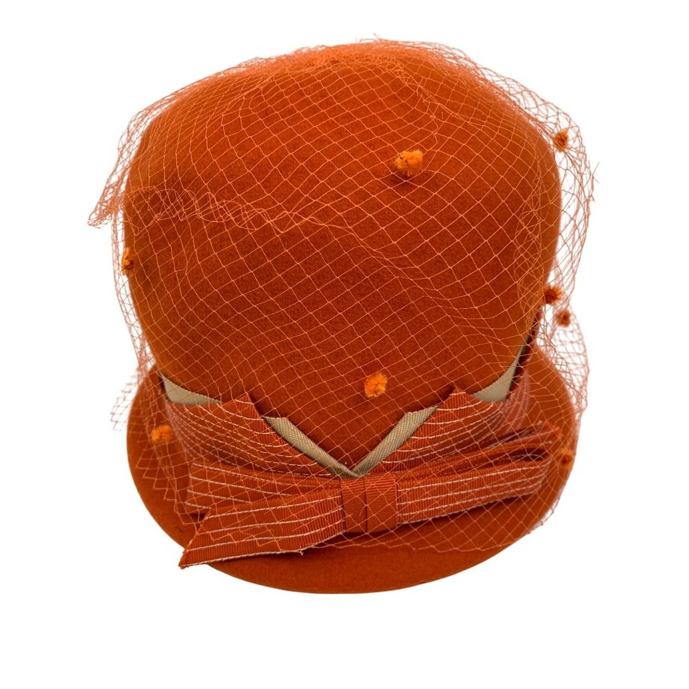 Elegant Orange Veil Hat